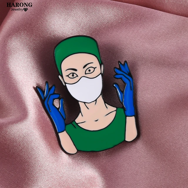 Desenhos animados cirurgião equipe médica broche pin para mulheres,  esmalte, verde, enfermeira, médico, crachá, jóias, mochila, alfinetes de  botão, presente, novo - AliExpress