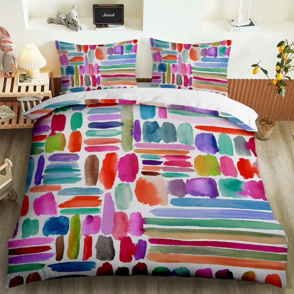 

2020 new fashion ink style bedding 2 / 3 piece set with classic wood pattern simple cover quilt cover and pillow case
