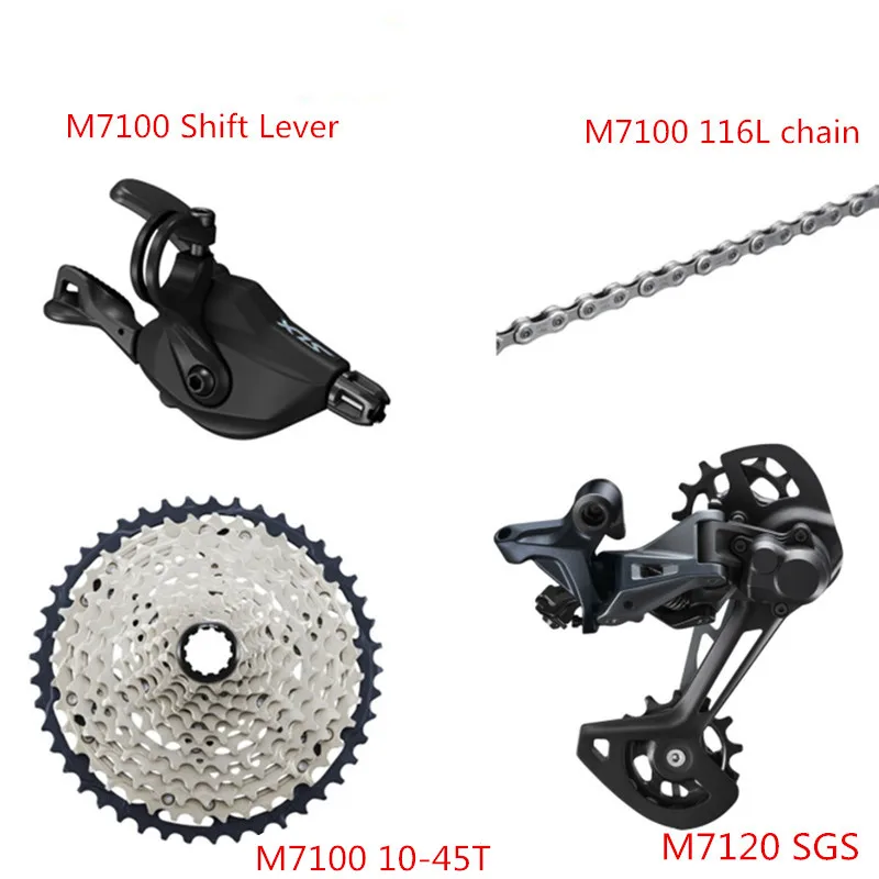 M7120 10-45T SHIMANO SLX M7100 4 шт. 1x12 12 Скоростей 10-51T набор групп SL+ RD+ CS+ HG M7100 переключения заднего переключателя кассета с цепью M7120 SGS 10-45T - Цвет: M7120 10-45T