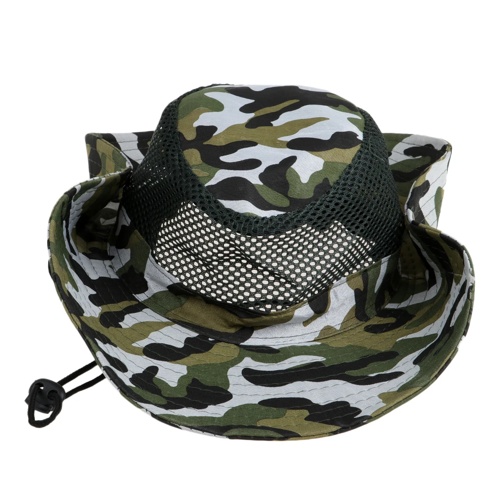 Summer Boonie Mesh Bucket Safari String Hap Cap Men Women Fishing Beach Outdoor Camping Hiking Hat