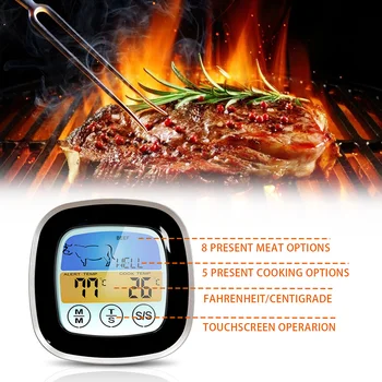 

Food Probe Digital Kitchen Meat Thermometer for BBQ Grill Food Cooking Oven Meat Thermometer Fish Chicken Barbecue Accessories D