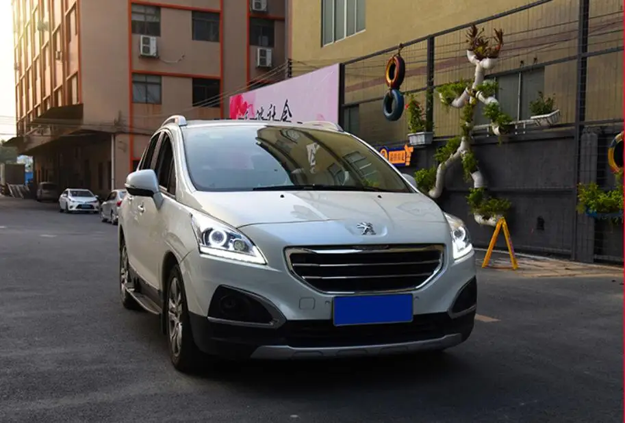 2013~ г. Автомобильный bupmer головной светильник для peugeot 3008 головной светильник автомобильные аксессуары светодиодный DRL HID xenon fog для peugeot 3008 налобный фонарь