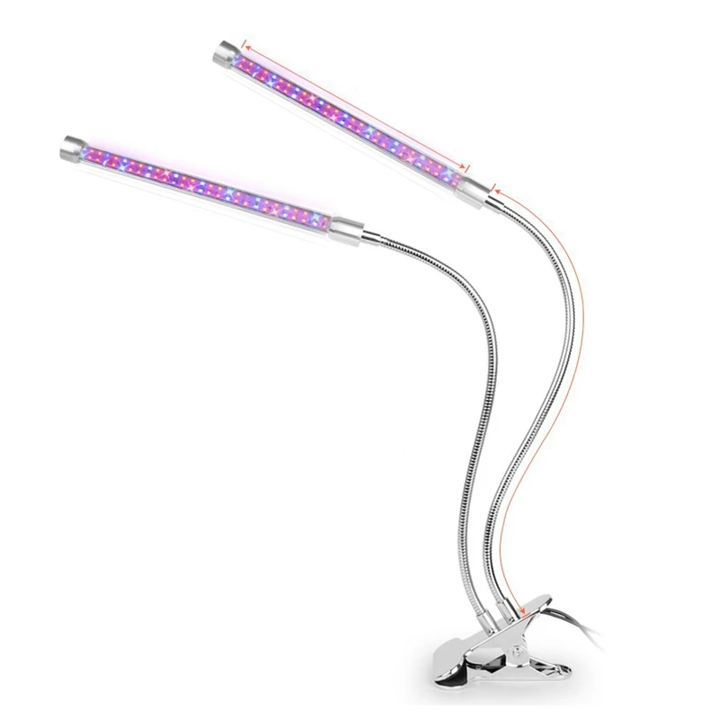 

ABUI-100PCS LED Plant Growth Lamp 30W USB Double-Headed Plant Lamp Full Spectrum for Indoor Flower Plant Tent Lamps