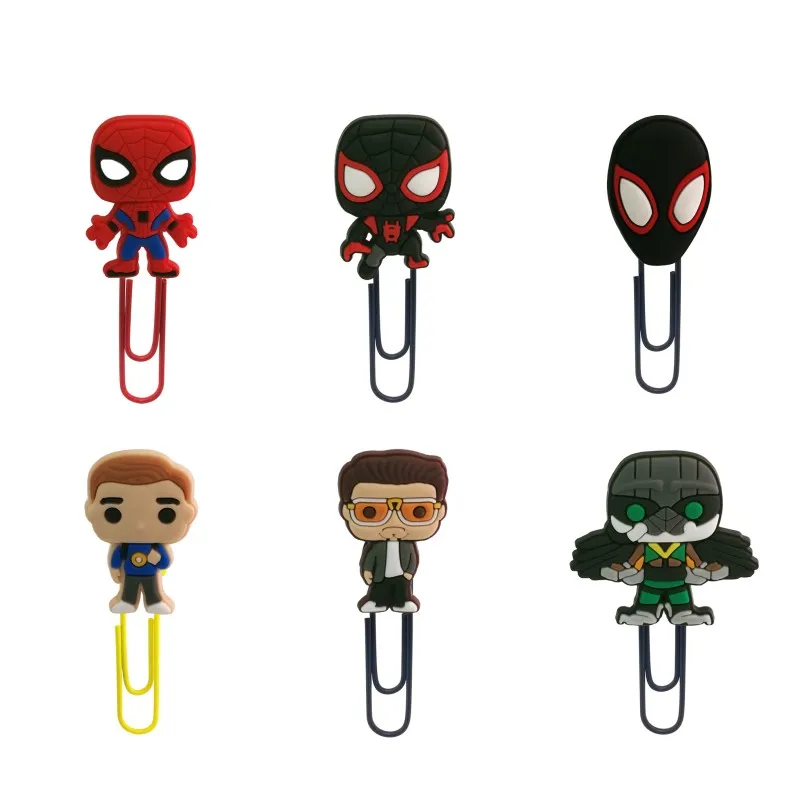 

1pcs Spiderman Bookmarks for Kids Cool Book Mark Cartoon Mini Figure Paper Clips for School Teacher Office Kids Party Gift