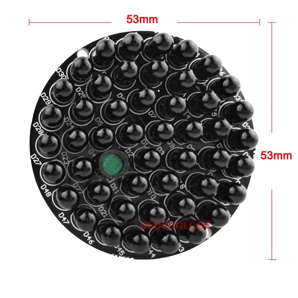 NEOCoolcam Invisible 940nm No Red Exposure at night 48pcs Black IR LEDs Infrared Light Board for IR Illuminator CCTV Accessories