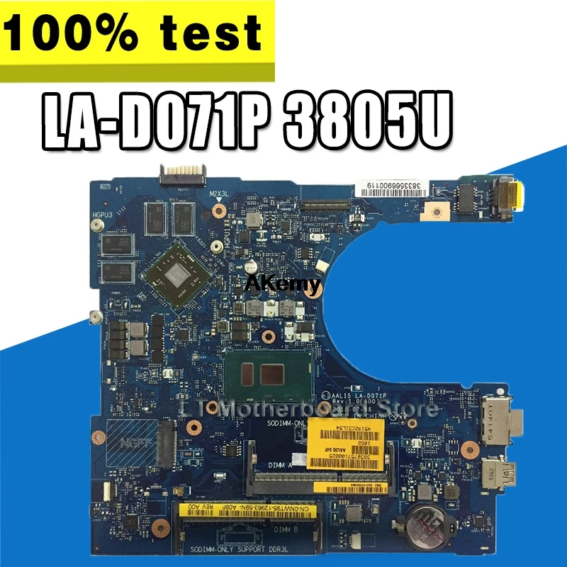 

CN-0PW46V For Dell FOR Inspiron 15 5559 Laptop Motherboard LA-D071P 3855U DDR3L 100% TESTED