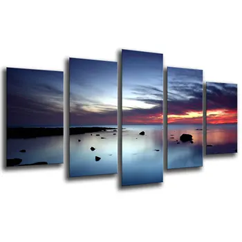 

Landscape Sea Sunset, photo print on wood, modern picture decorative 26242
