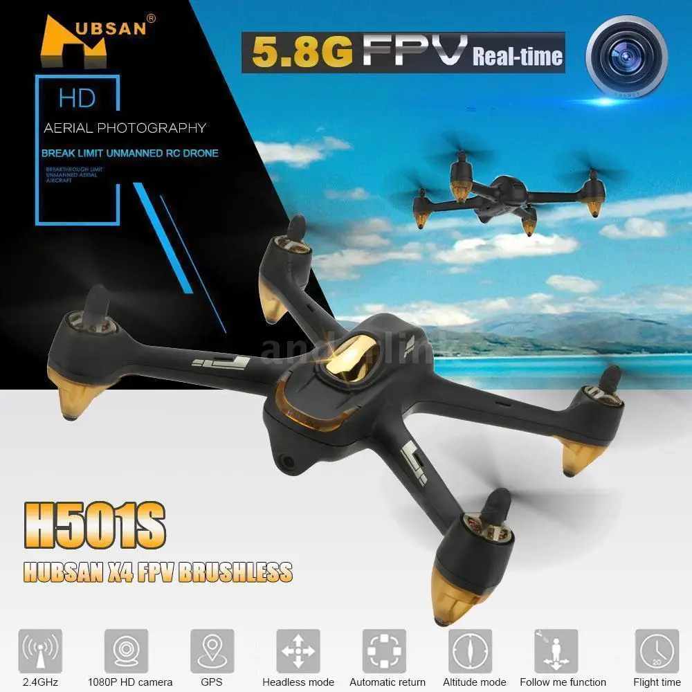 Hubsan X4 H501S бесщеточный FPV RC Квадрокоптер Дрон только BNF корпус самолета с 1080P HD