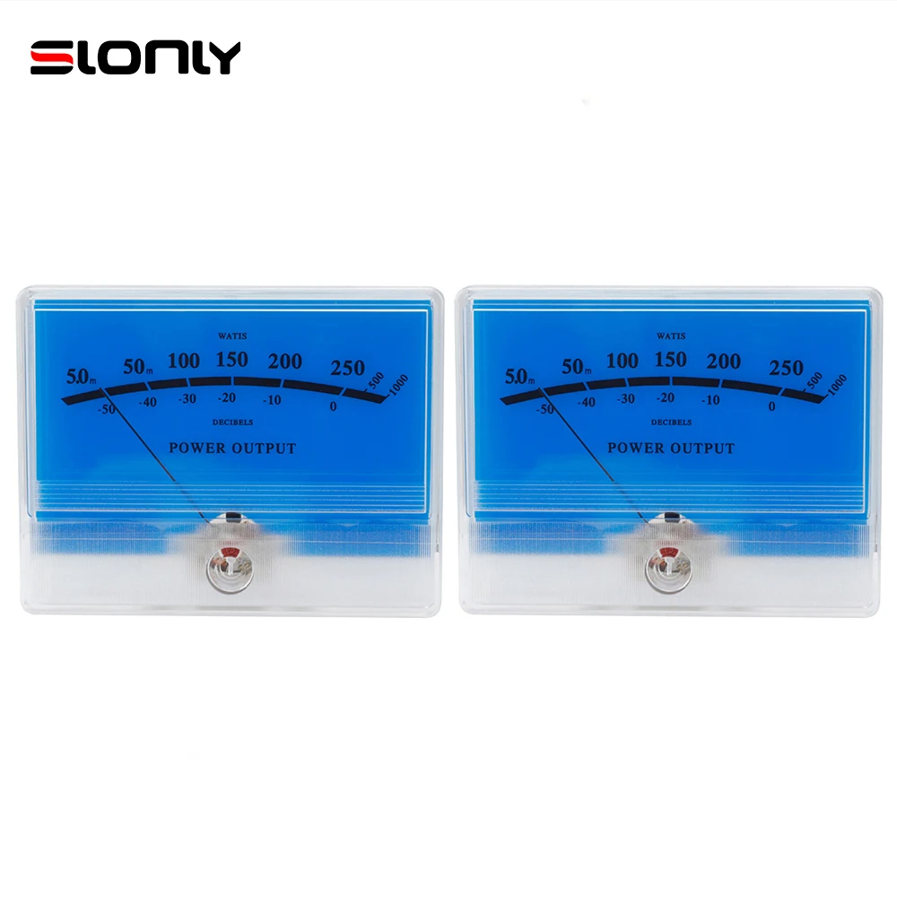 2pcs Classic McIntosh Lake Water Blue VU Meters Tube Amplifier DB Power Discharge Flat TN-90 Meter Front Audio Power w/Backlight
