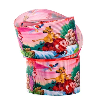 

10yards different sizes cartoon ribbon lion pattern printed grosgrain ribbon