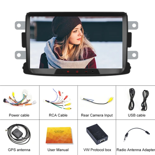 Podofo 2din Android 8,1 Автомагнитола " Авторадио автомобильный мультимедийный плеер gps Mirrorlink стерео для Renault Duster/Logan/Dokker - Цвет: Without Camera