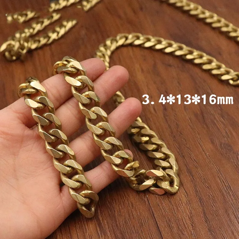 3.4x13x16mm 50 см Модный Твердый латунный мужской ремень брюки брелок брюки джинсы кошелек цепочка металлическая цепочка для сумки DIY изделия из кожи Аксессуары - Цвет: 3.4x13x16mm