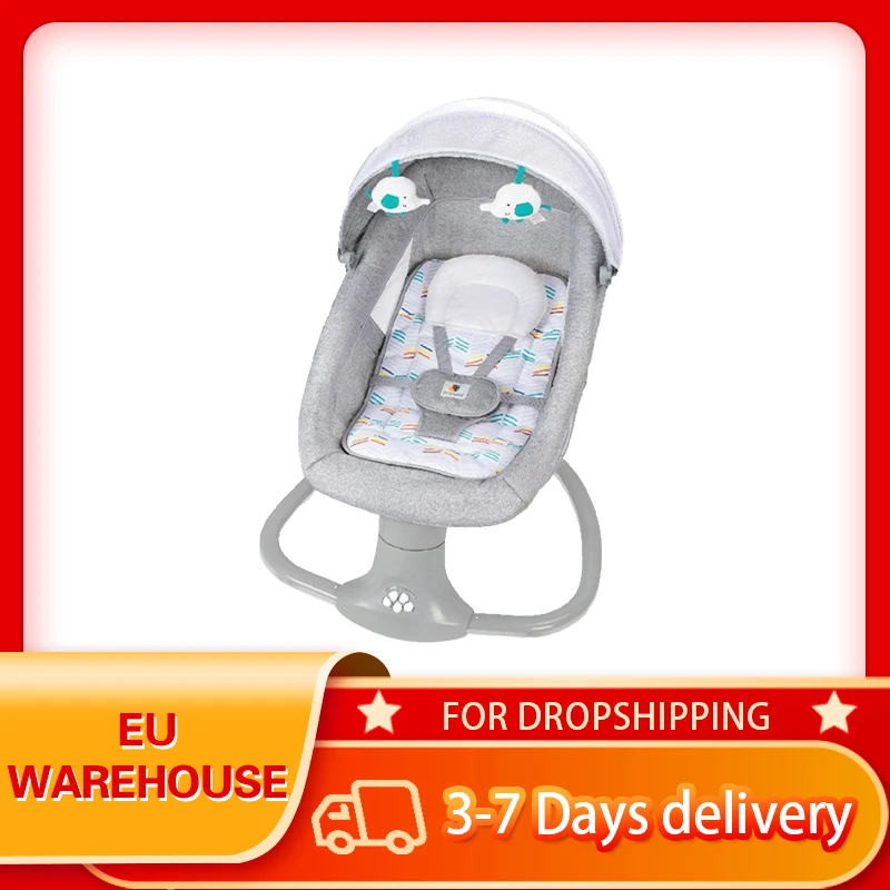Baby Electric Rocking Chair Newborns Sleeping Cradle Bed Child Smart Reclining For With Belt Remote Control | Мать