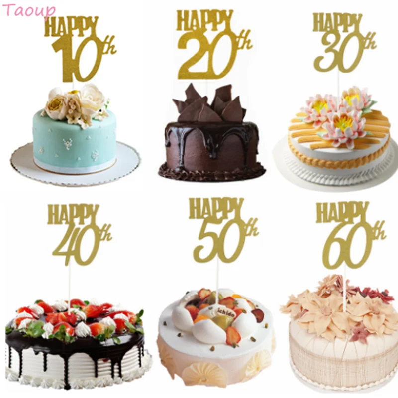 Taoup 21 30 40 50 60 Happy День рождения украшения для взрослых 21th 30th 40th 50th 60th День рождения поставки вечерние посуда