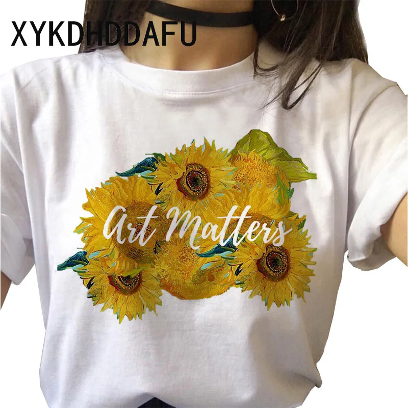 Van Gogh T Shirt Women New Fashion Art Graphic Tshirt  Ulzzang Aesthetic  Female Clothes Casual Grunge Aesthetic T-shirt Top Tee