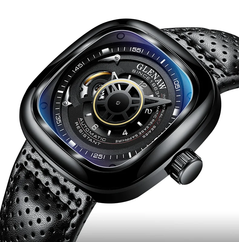 2021 new men's watch automatic machinery top brand luxury square large dial sports waterproof watch relegio masculi