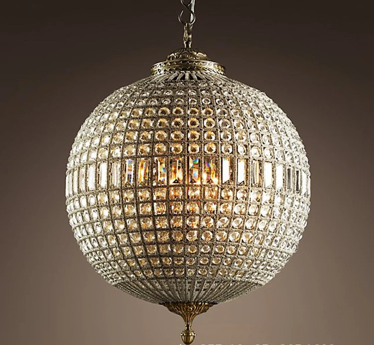 

Retro Lustre Led Crystal Ball Chandelier Hanging Living Room Bedroom Kitchen Indoor Lighting Loft Lamp Fixtures Light
