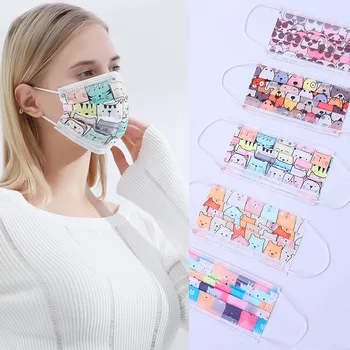 

Adult 3layer Disposable Face Mask Non-woven Filters Breathable Mouth Masks Outdoor Fashion Breathable Safety Protective Masque