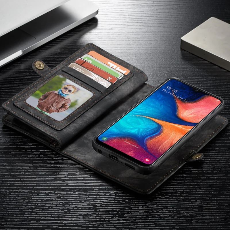 Молния Магнит Флип ТПУ задняя крышка Fundas для samsung Galaxy A20e A30 A20 чехол A202F A205F Роскошный кожаный чехол-бумажник для телефона с отделениями для карт Coque