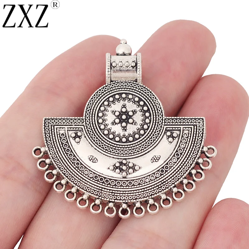 ZXZ 5 шт тибетские серебряные бусины Boho полукруг полукруглый соединитель люстры