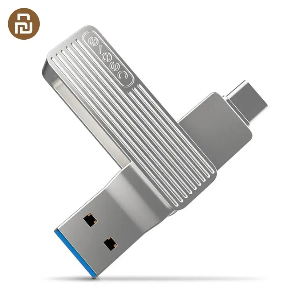 Youpin Jesis 2 в 1 U диск USB 3 Type C Apple MFi 32G 64G 128G флэш накопитель вращение на 360 ° памяти