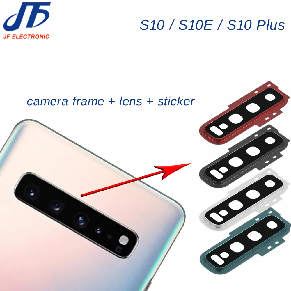 10 шт. Задняя крышка объектива камеры+ рамка+ клей для samsung Galaxy S10/S10 Plus S10+/S10E Запасная часть