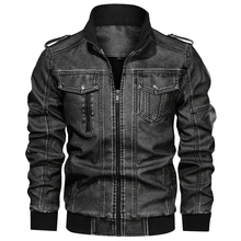 Русские зимние теплые мотоциклетные мужские пальто из искусственной кожи кожаные куртки бархатного размера плюс 6XL мужские кожаные пальто винтажное ретро пальто A918