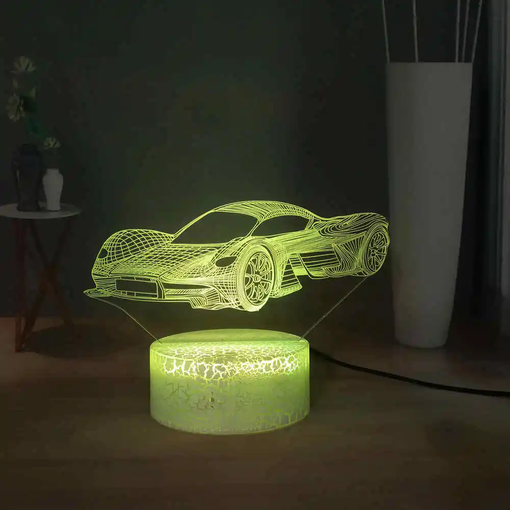 

Creative Gift Lamp Fashion Ferrari Car Table Lamp RGB Multicolored LED Sleep Night Light USB Touch Desk Lamp Car Model Lamp Deco