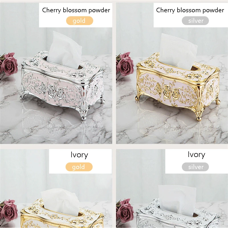 Description Picture 6 of itemCreative bedroom office desk tissue box European luxury paper box universal paper box family KTV hotel car storage paper towel