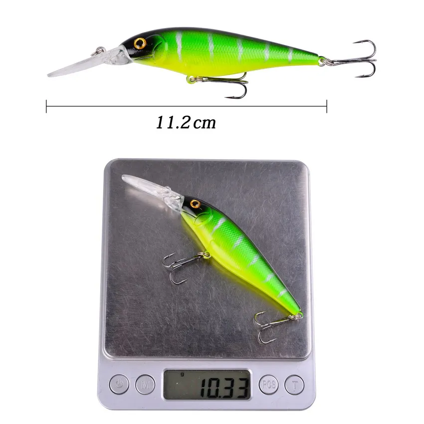 1PC Black Minnow Fishing lure Pike Carp Fishing Artificial Hard Bait 11cm  10.5g Fish Lures Deep Swim Wobbler Crankbait Tackle