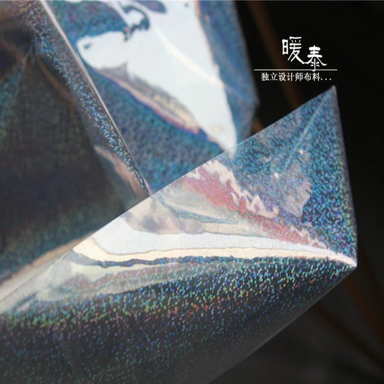 

Starry sky waterproof TPU Fabric perspectivity clothes raincoat crystal bag plastic cloth DIY design fabric 0.4mm
