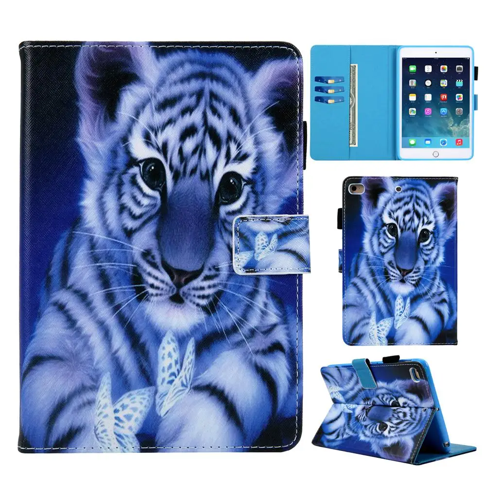 Case for Apple iPad Pro Air Mini 6th 7.9 9.7 11inch 360 Degrees Rotating Flip PU Leather Cover Auto Sleep Wake Tiger | Компьютеры и