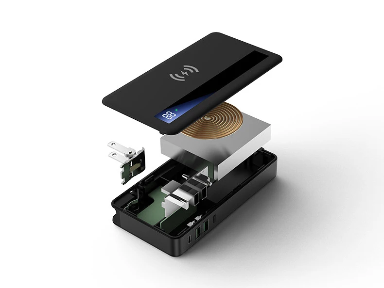 power bank 50000mah 10000/20000mAh Power Bank Qi Wireless Charger Powerbank with Cable Portable Charger for Samsung S20 iPhone 12 X Xiaomi Poverbank power bank mini