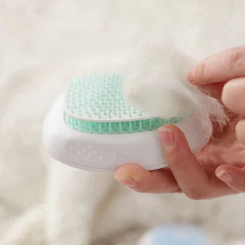 

Pet Cat remove Hair Bath Brush Comb Pet SPA Massage Brush Soft Pet Cat Grooming Massage Brush with one button self-cleaning