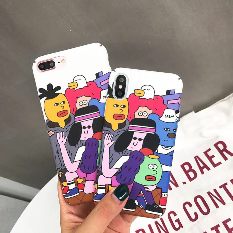 Красивый Веселый мультяшный чехол для iPhone 7 Plus 6 6s подходит Apple IPhone X 8 Жесткий Чехол