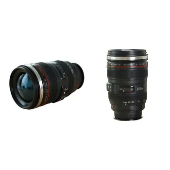 

Creative camera does not pour the cup with lid stainless steel liner coffee cup office lens anti-collision personality cup