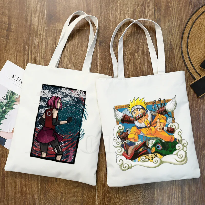 

Naruto Boruto Fashion Canvas Bag Women Girls Simple Large Capacity Storage Handbag Shoulder Bag Tote Reusable Student Bookbag