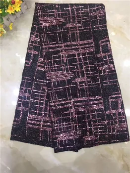 

Wonderful party lace with sequins African net lace fabric French tulle cloth PDN517(5yards/lot)