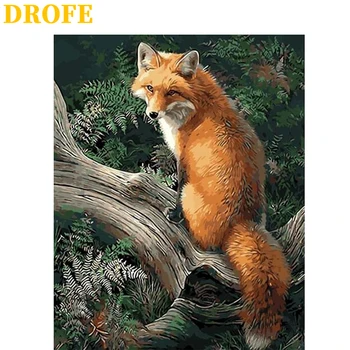 

DROFE DIY Frame Painting By Numbers modern mural acrylic pigment unique home decoration hand gift 40x50cm Sleepy cat