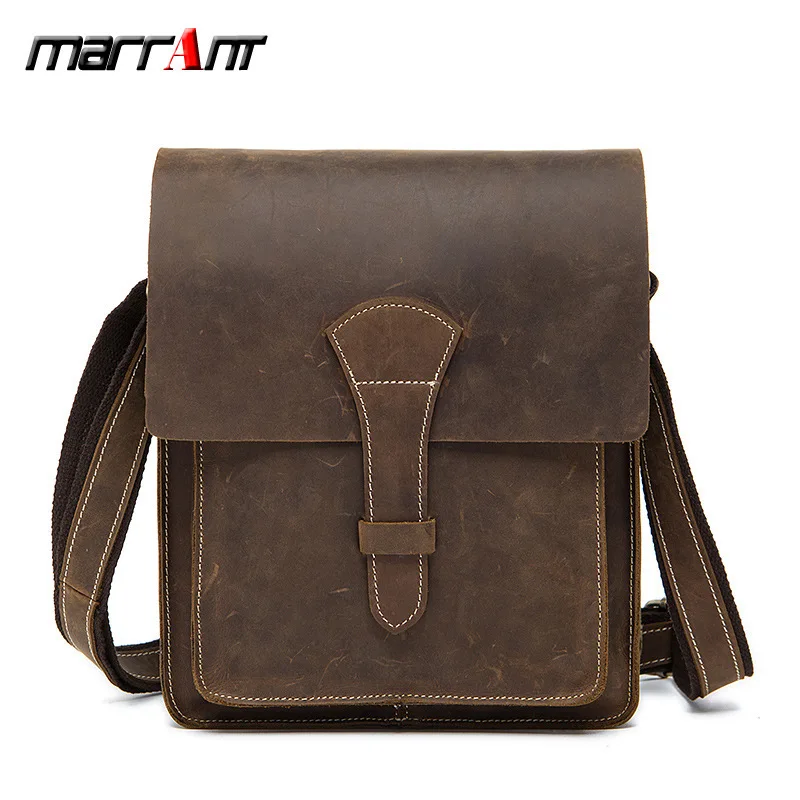 

Crazy Horse Skin Bag Genuine Leather Leisure Men Single Shoulder Baotou Layer Cowhide Men's Oblique Satchel Male