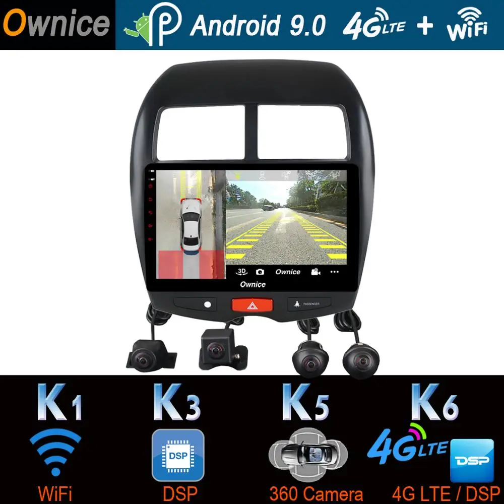 360°Panoramic DVR Camera 4G WiFi Android 9.0 8Core 4+64 SPDIF DSP CarPlay Car Multimedia for Mitsubishi ASX 2010 - 2018 GPS | Автомобили