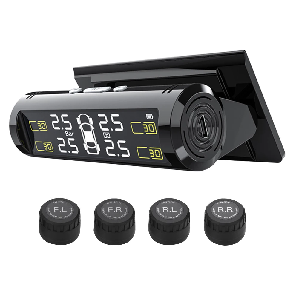 

Умная Система контроля давления в шинах TMPS на солнечной батарее, складной на 180 градусов ЖК-дисплей, Автомобильная сигнализация, датчик давления в шинах