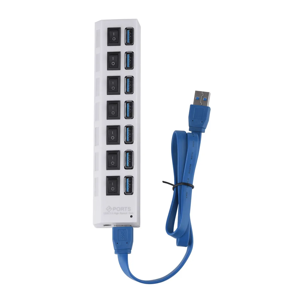 Ouhaobin USB3.0 концентратор высокой Скорость Зарядное устройство USB2.0 чип 7-Порты и разъёмы концентратор для компьютера USB ЗУ для мобильного телефона