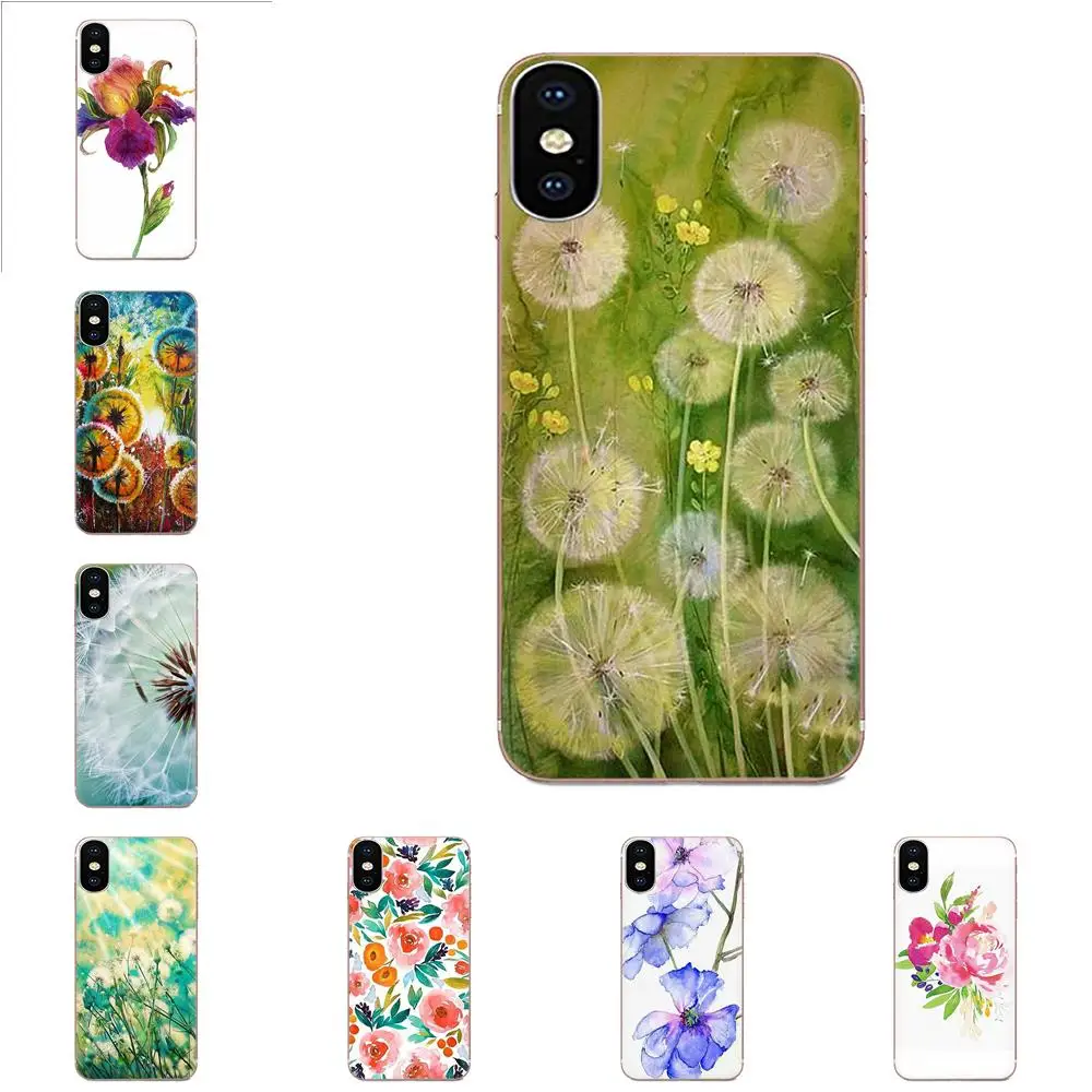 Акварель цветок Одуванчик для Samsung Galaxy A10 A20 A20E A3 A40 A5 A50 A7 J1 J3 J4 J5 J6 J7 2016 2017 2018 ТПУ