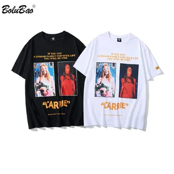 

BOLUBAO Fashion Brand Men O-Neck T Shirts Summer New Men's Street Hip Hop Printing T Shirts Male Simple Wild Tee Shirt Tops