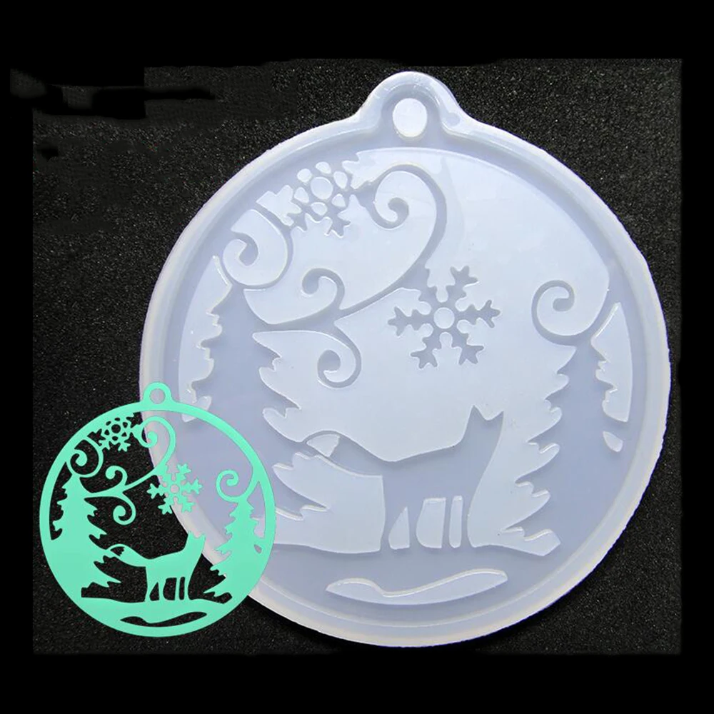 

Popular DIY Handmade Snow Fox with Hole Pendant Ornaments Crystal Glue Silicone Mold Jewelry Accessories Decoration Mould