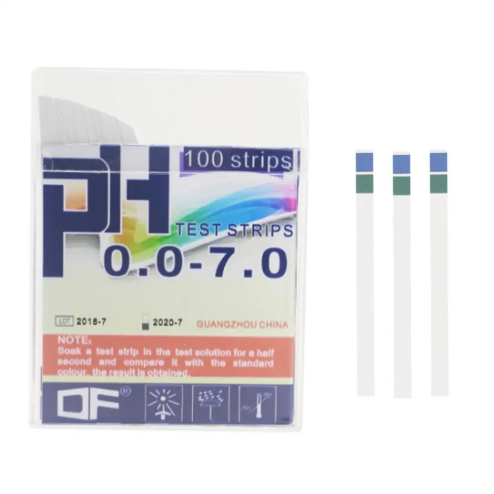 Yieryi 100 полосок/коробка pH Тест-Полоски полная шкала дальности Премиум Лакмус тест er бумага идеально подходит для теста pH уровень воды - Цвет: 0.0-7.0