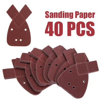 

40Pcs Sanding Paper 40/60/80/120 Grit Mouse Sanding Sheets Pads Sand Paper For Black & Decker Sander Polishing Papers