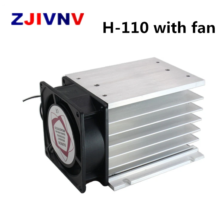 110*100*80Mm 10-40A Trifase Relè A Stato Solido Ssr Dissipatore Di Calore In Alluminio Del Radiatore Con 220Vac Fan E Coperchio Di Protezione