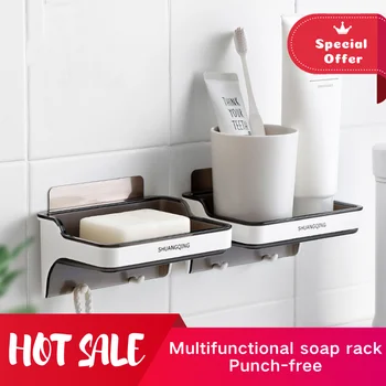 

READY STOCK Self Adhesive Soap Dish Saver Holder, Countertop Soap Drainer, Soap Sponge Storage Holder